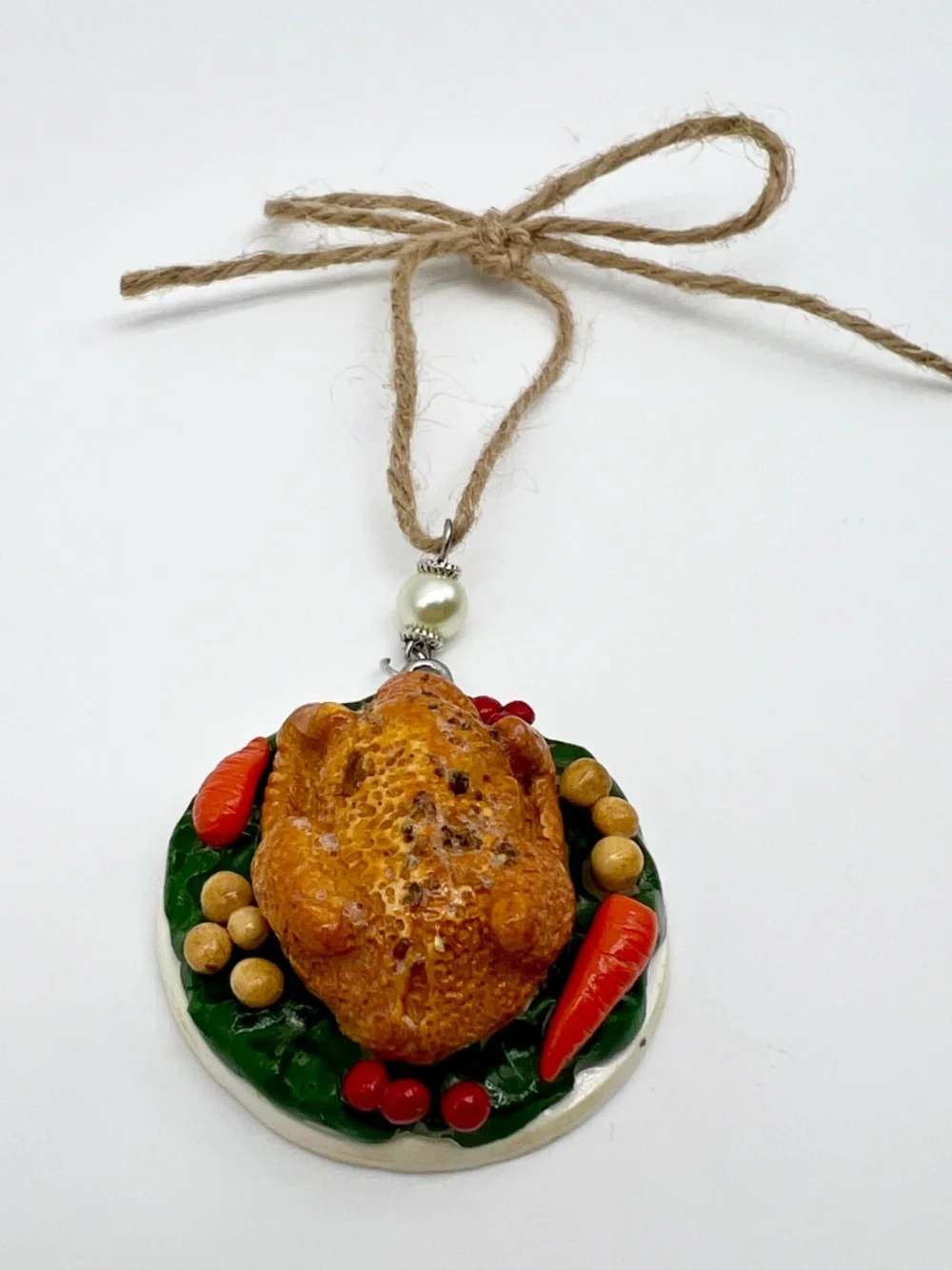 Thanksgiving Turkey Platter Ornament | Handmade Holiday Turkey Dinner Ornament